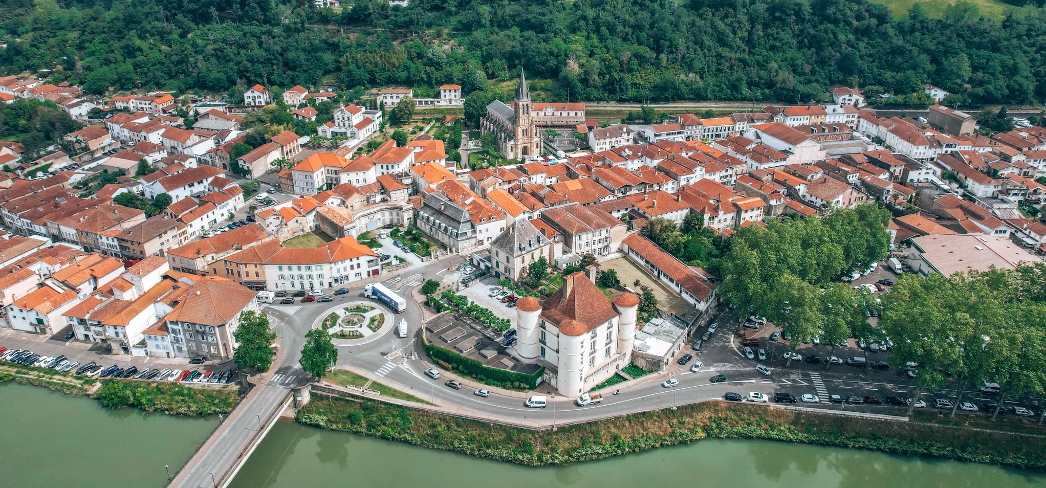 Vue aérienne de Peyrehorade